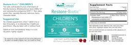Label for Restore-Biotic Children's Cherry Chewable Tablets