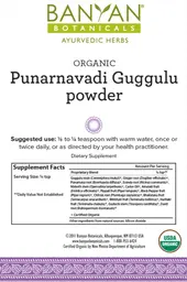 Label for Organic Punarnavadi Guggulu Powder