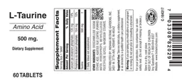 Label for L-Taurine 500 mg