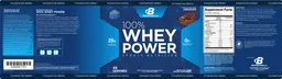 Label for 100% Whey Power Chocolate