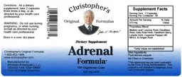Label for Adrenal Formula