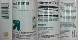 Label for Melatonin 3 mg
