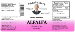 Label for Alfalfa 425 mg
