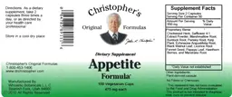 Label for Appetite Formula