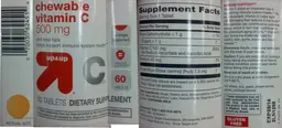 Label for Chewable Vitamin C 500 mg and Rose Hips Orange Flavored