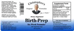 Label for Birth-Prep Six Week Formula