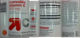 Label for Chewable Vitamin C 500 mg And Rose Hips Orange Flavored