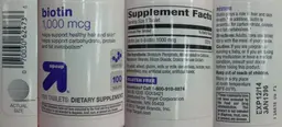 Label for Biotin 1,000 mcg