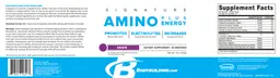 Label for Amino Plus Energy Grape