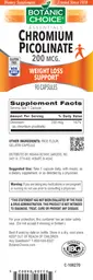 Label for Chromium Picolinate 200 mcg