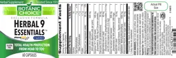 Label for Herbal 9 Essentials