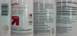 Label for Garlic 500 mg