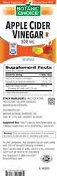 Label for Apple Cider Vinegar 500 mg