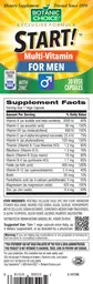 Label for START! Multi-Vitamin for Men