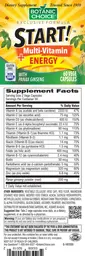 Label for Start! Multi-Vitamin + Energy