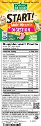 Label for START! Multi-Vitamin + Digestion