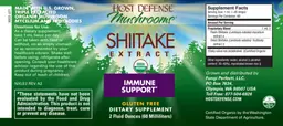 Label for Shiitake Extract