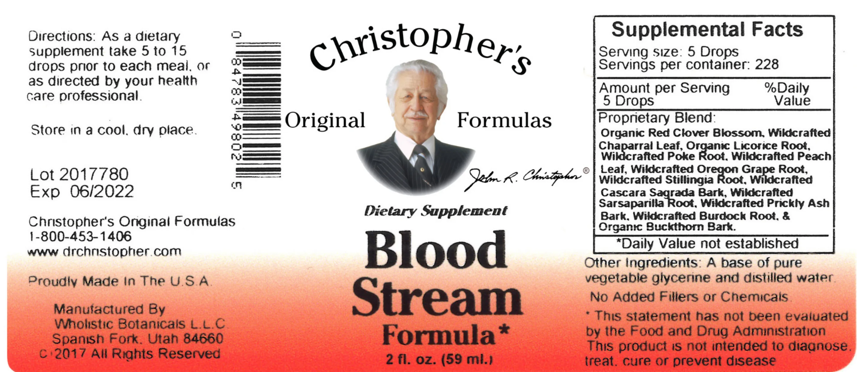 Label for Blood Stream Formula