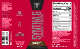 Label for SYNTHA-6 Chocolate Milkshake