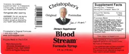 Label for Blood Stream Formula Syrup