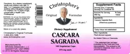 Label for Cascara Sagrada 475 mg