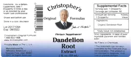 Label for Dandelion Root Extract