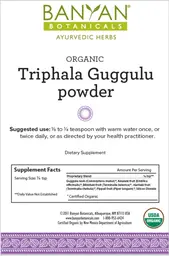 Label for Organic Triphala Guggulu Powder