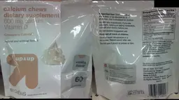 Label for Calcium Chews Vanilla Flavor