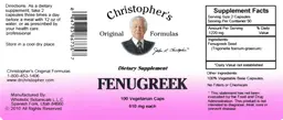 Label for Fenugreek 610 mg