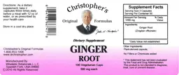 Label for Ginger Root 500 mg each