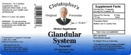 Label for Glandular System Formula