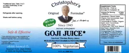 Label for Goji Juice