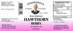 Label for Hawthorn Berry 600 mg