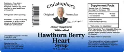 Label for Wildcrafted Hawthorn Berry Heart Syrup
