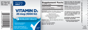 Vitamin D3 25 mcg (1000 IU)
