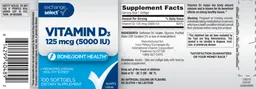 Label for Vitamin D3 125 mcg (5000 IU)