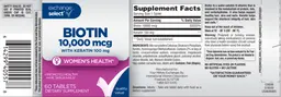 Label for Biotin 10,000 mcg