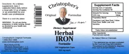 Label for Herbal Iron Formula