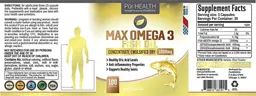Label for Max Omega 3 Fish Oil