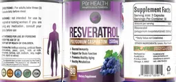 Label for Resveratrol 1500 mg