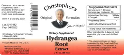 Label for Hydrangea Root Extract