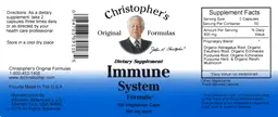 Label for Immune System Formula