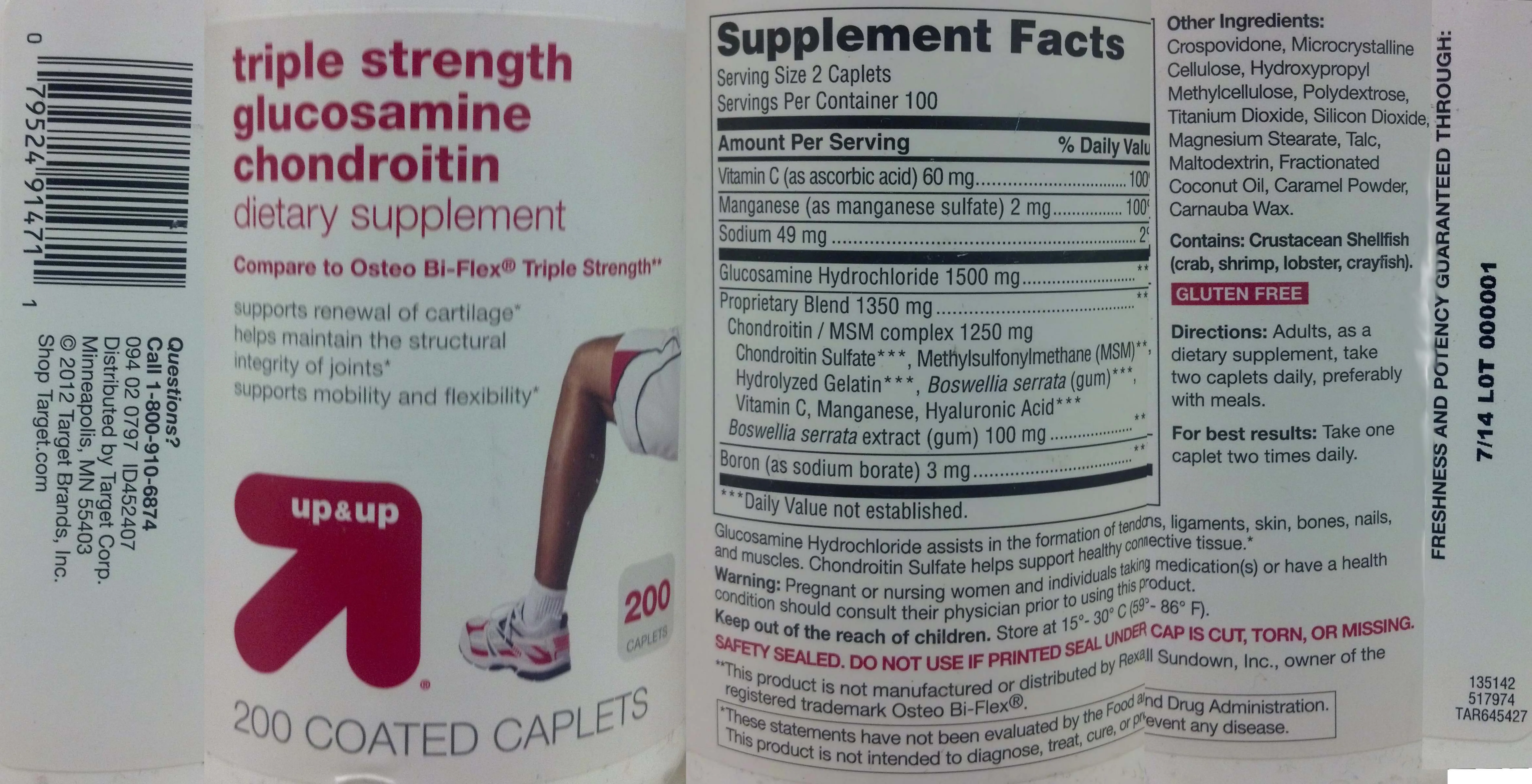Label for Triple Strength Glucosamine Chondroitin