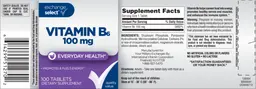 Label for Vitamin B6 100 mg