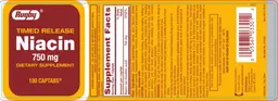 Label for Timed Release Niacin 750 mg