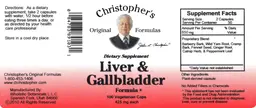 Label for Liver & Gallbladder Formula