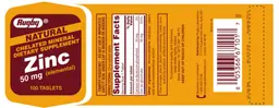 Label for Zinc 50 mg