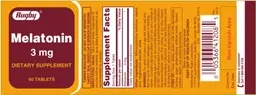 Label for Melatonin 3 mg