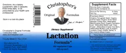 Label for Lactation Formula