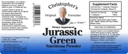 Label for Jurassic Green Nutritious Powder